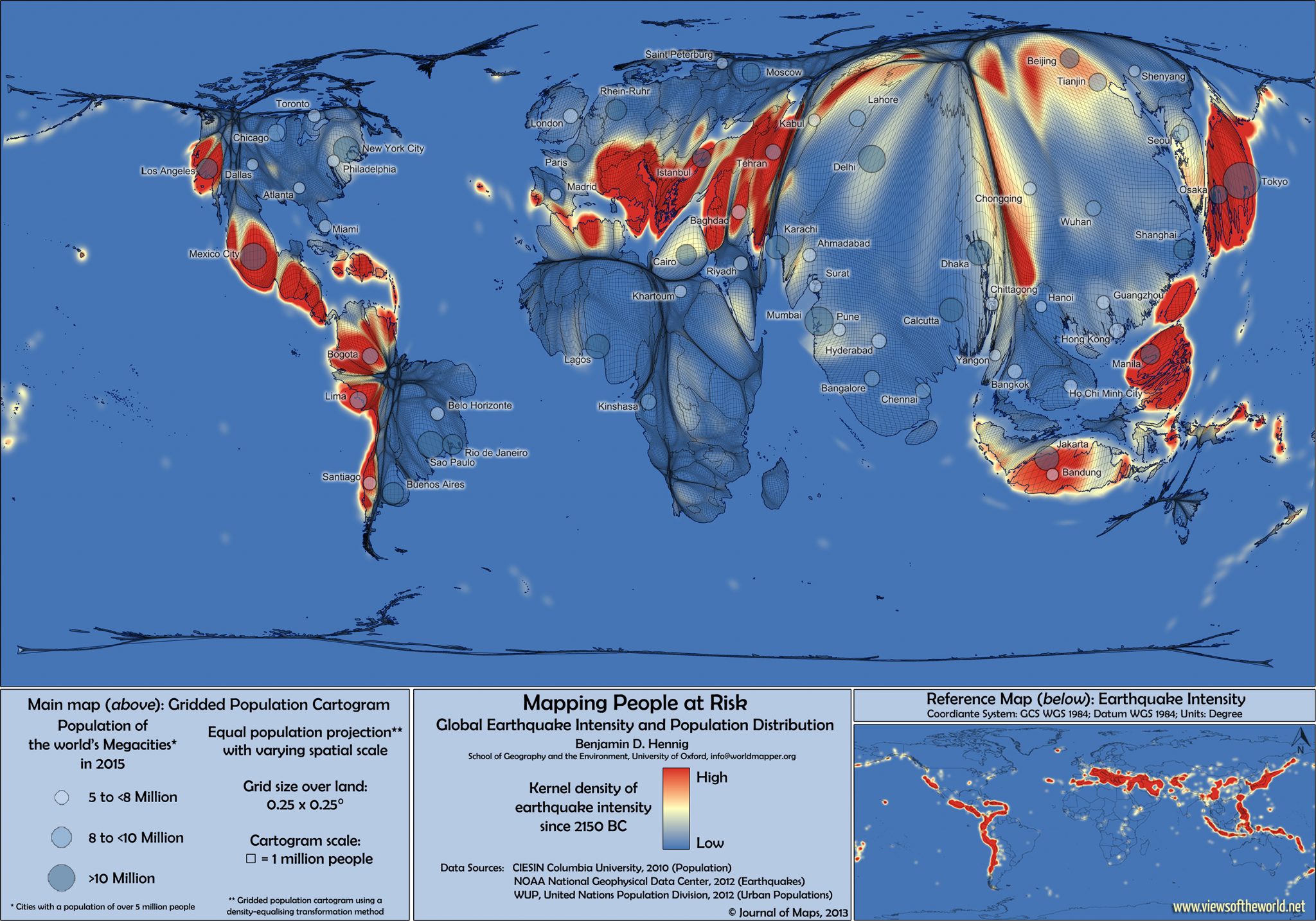 Harta seismică a lumii. În locații au loc cele mai periculoase